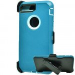 Premium Armor Heavy Duty Case with Clip for iPhone 8 / 7 / 6S / 6 (Aqua Blue Blue)